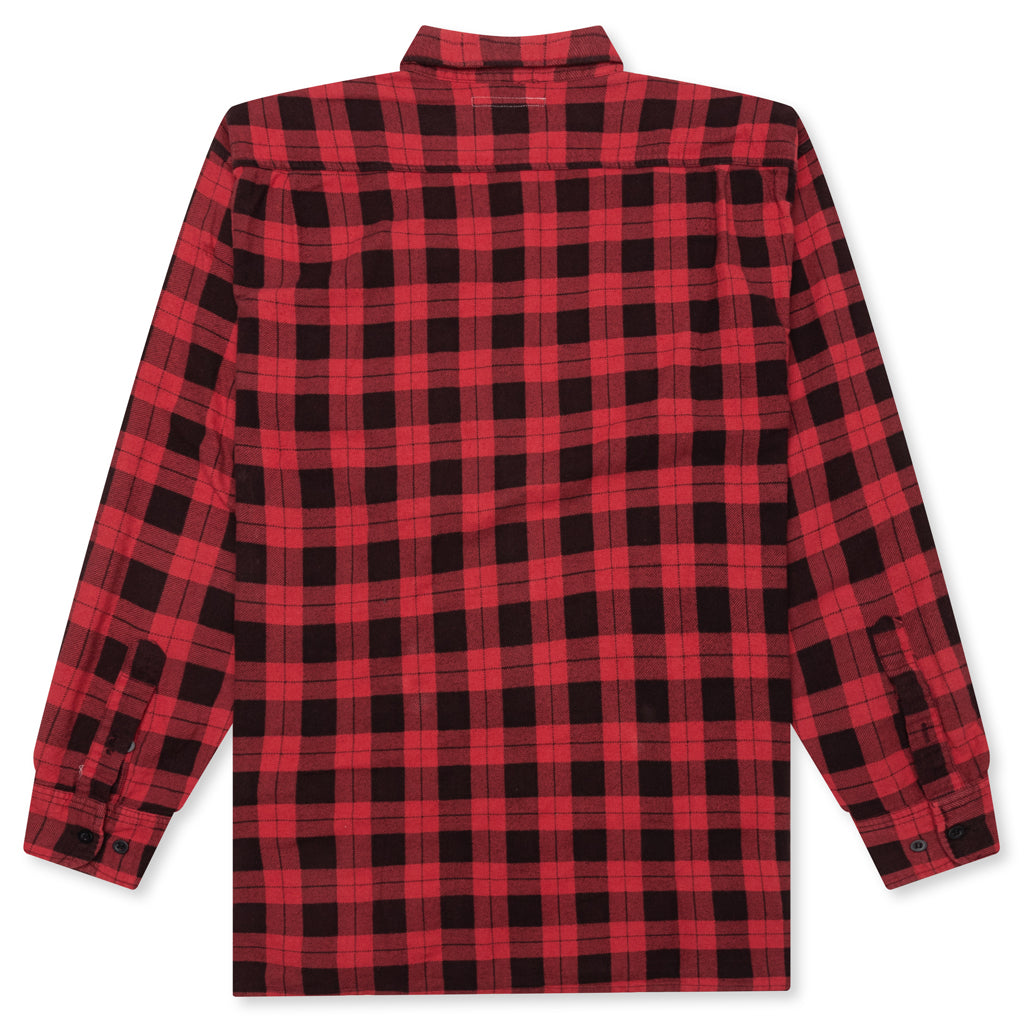 Over Dyed Ribbon Shirt - Red, , large image number null