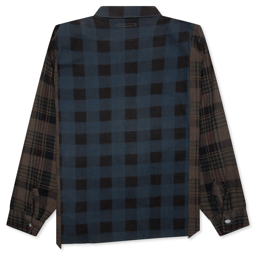 Over Dyed Ribbon Wide Shirt - Brown