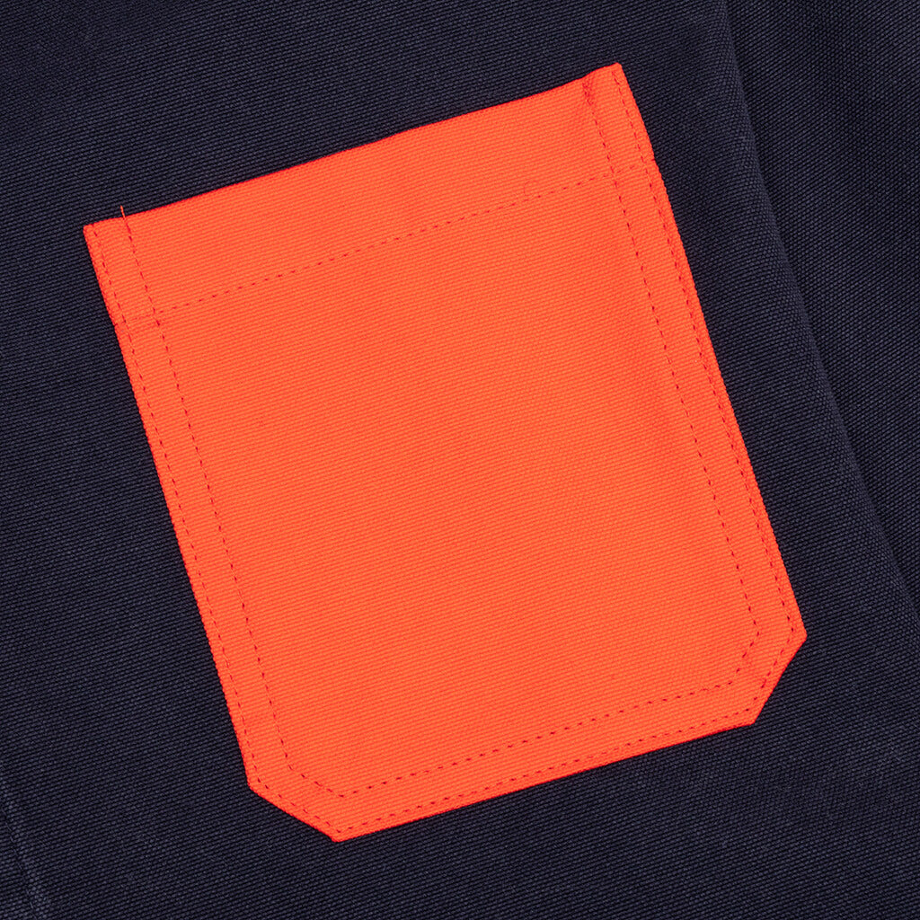 Chest Pocket Oversized Contrast Shirt - Navy, , large image number null