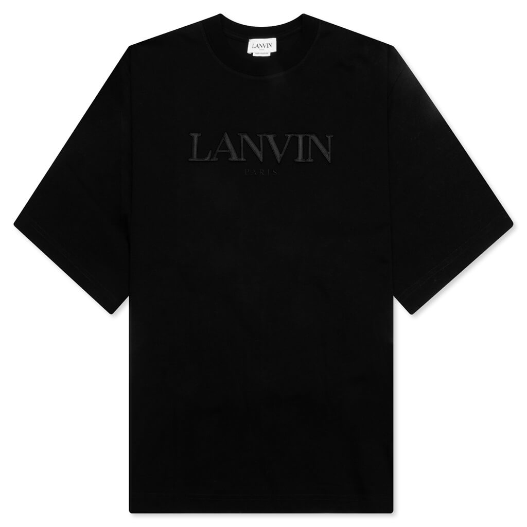 Oversized Lanvin Paris Embroidered Tee - Black