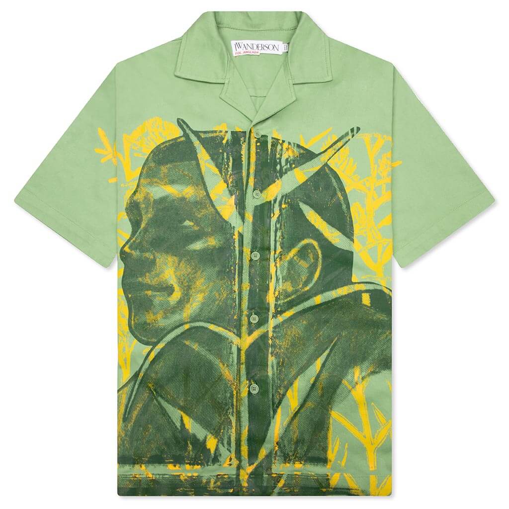 Pol Anglada Print Short Sleeve Shirt - Green, , large image number null