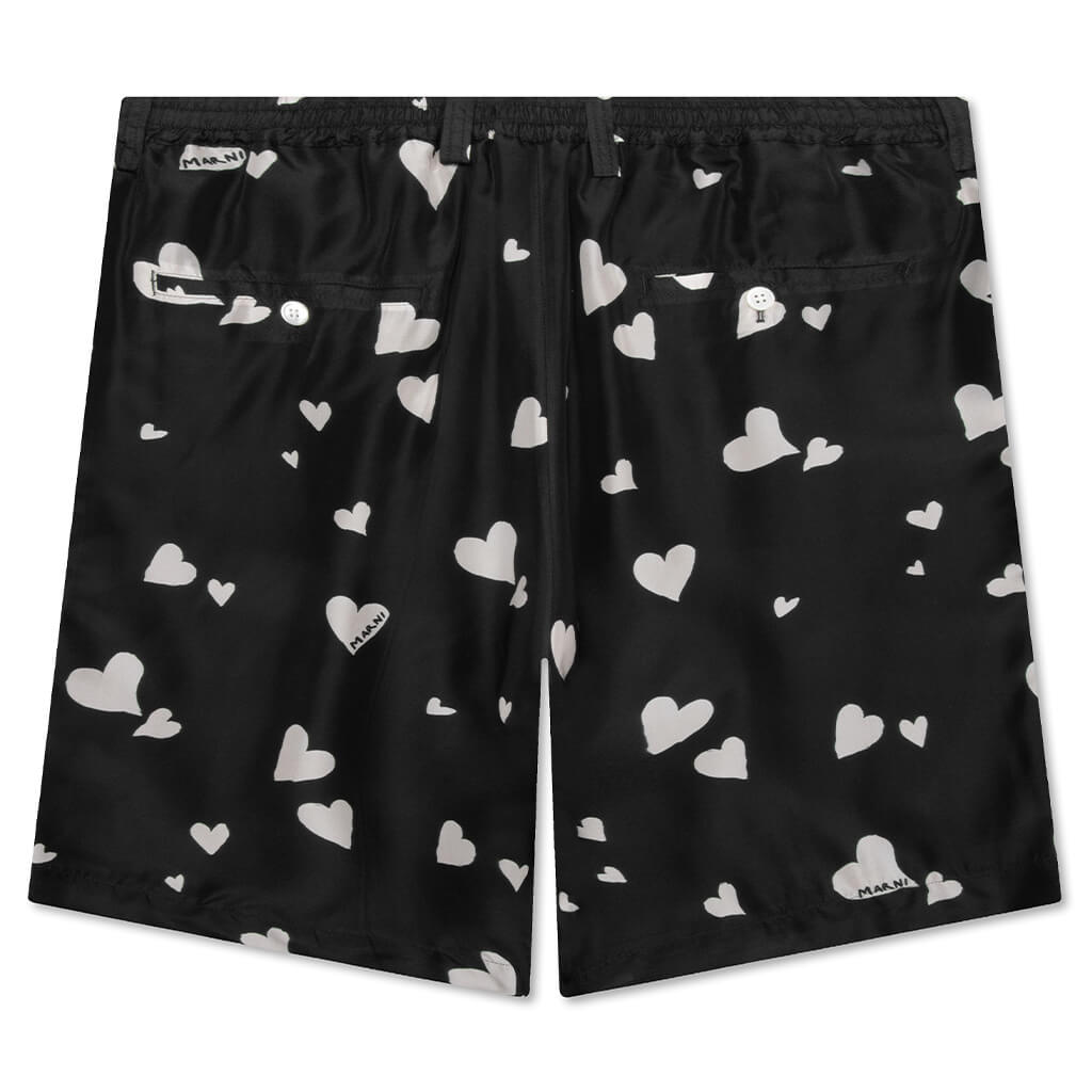 Silk Habotai Bermuda Shorts - Black, , large image number null