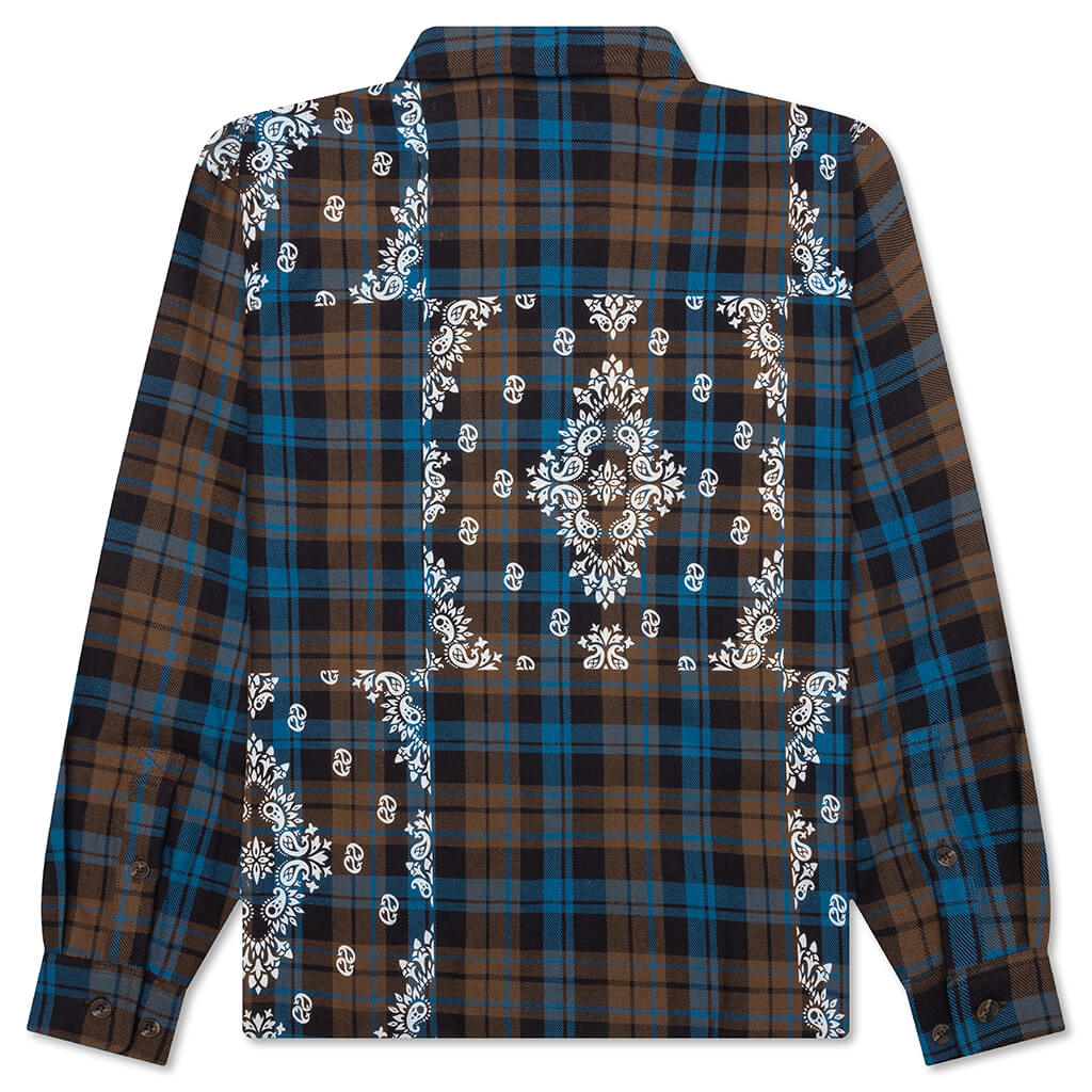 Paisley Printed Flannel Shirt - Brown Multi