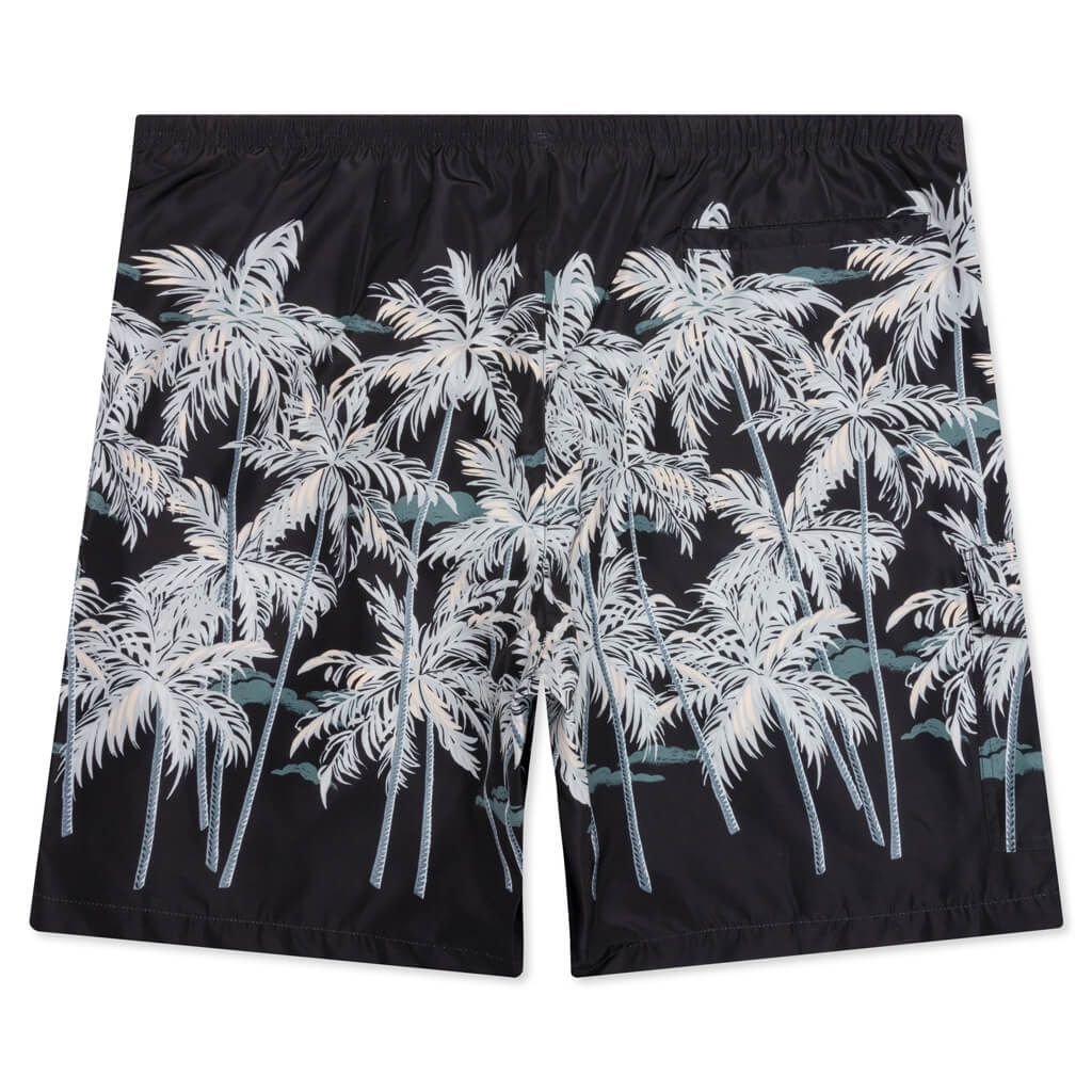 All Over Palms Swim Short - Black/Off White, , large image number null