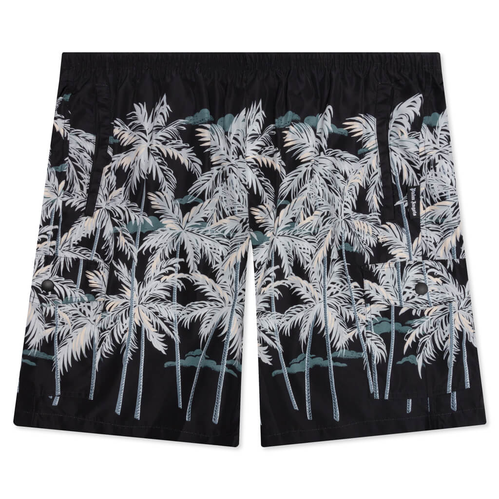 All Over Palms Swim Short - Black/Off White, , large image number null