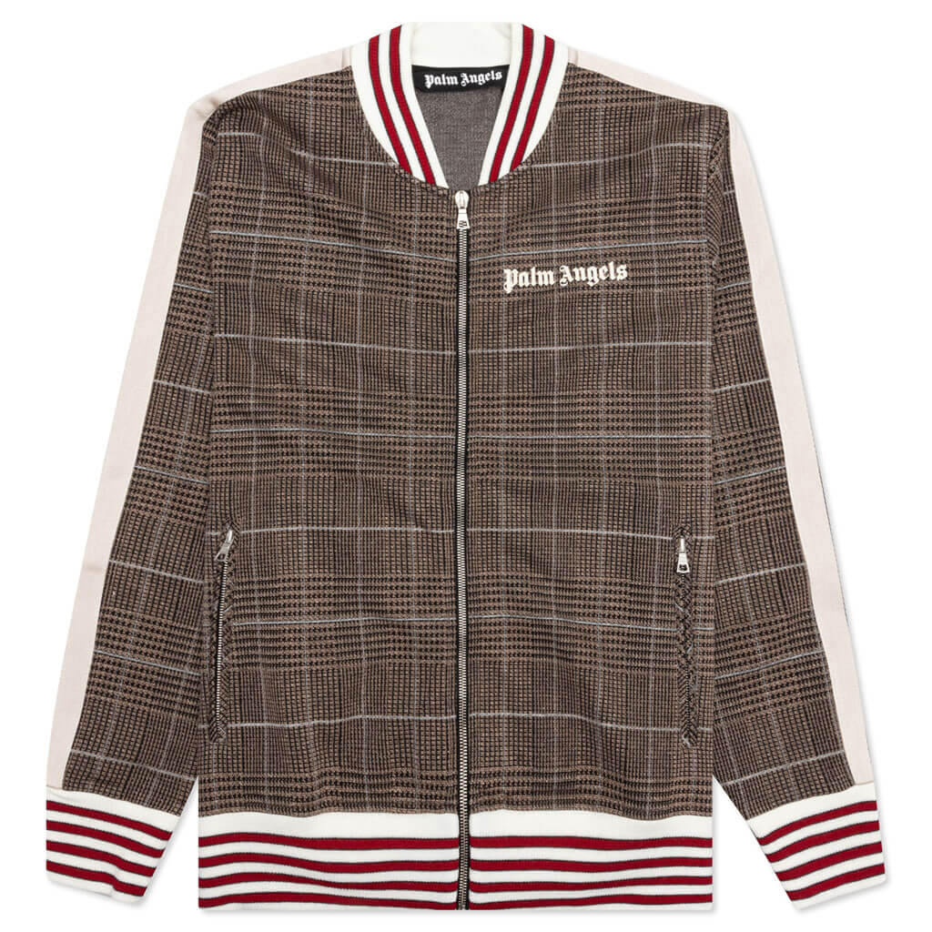 Bomber Track Jacket - Brown/Off White