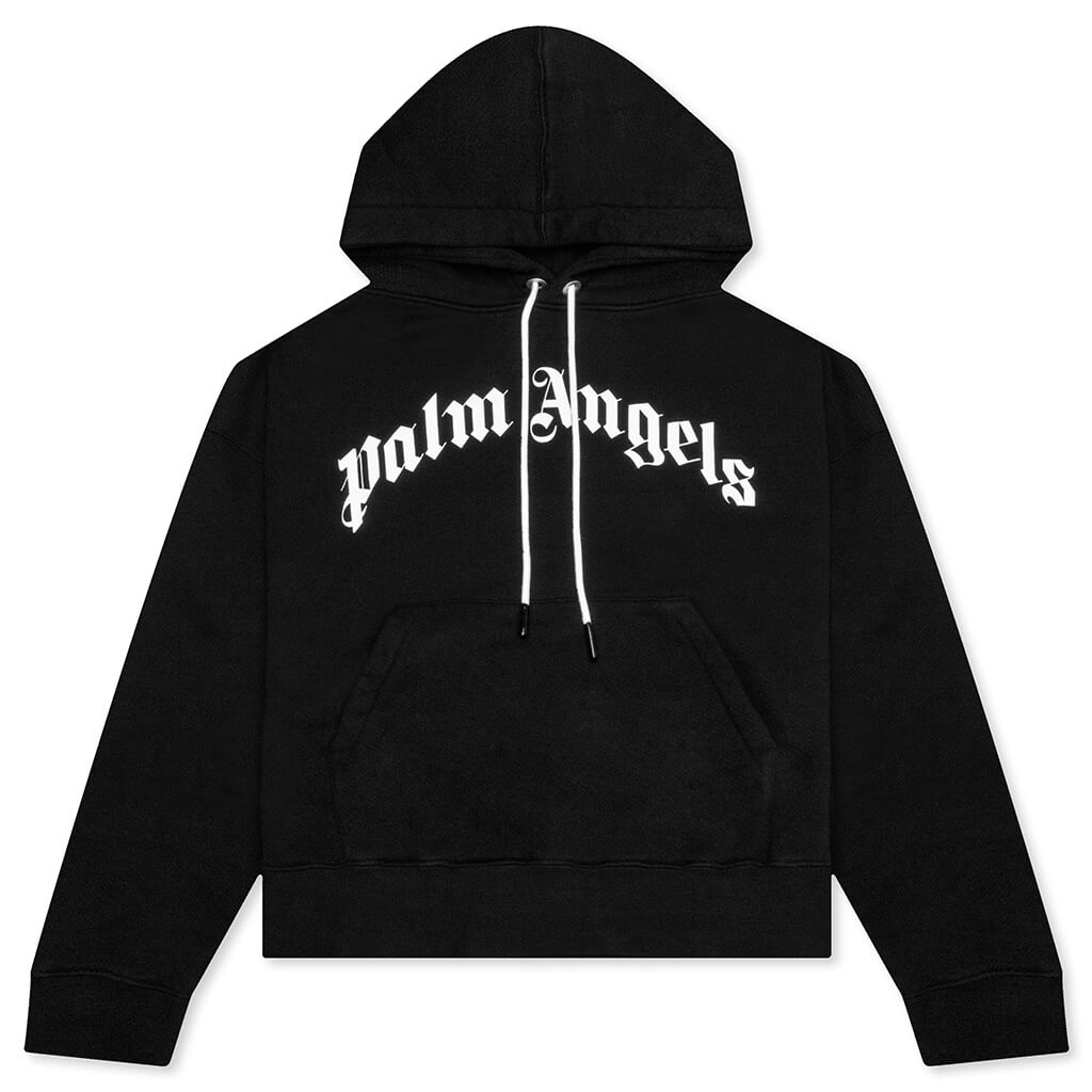 Curved Logo Hoodie - Black/White