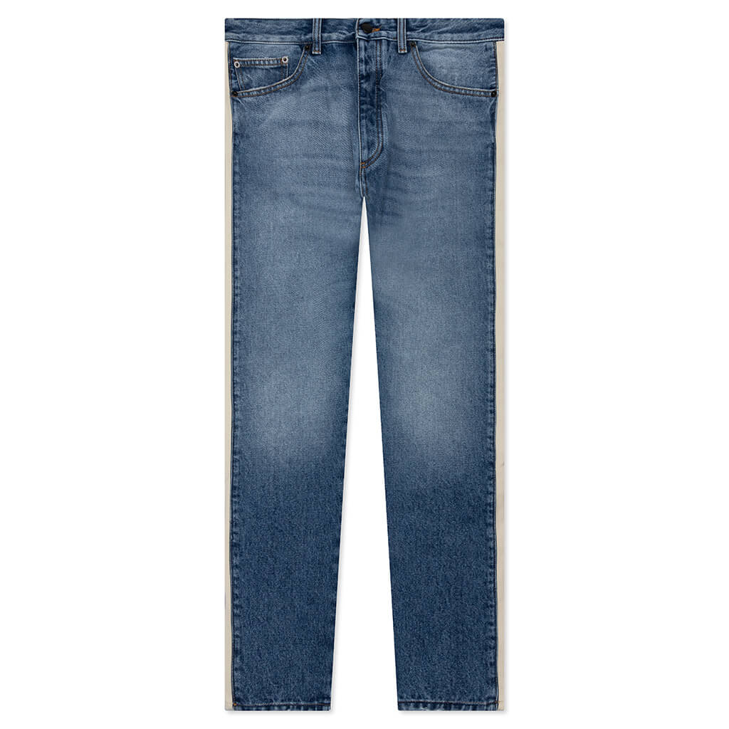 Indigo Track Denim Pants - Light Blue