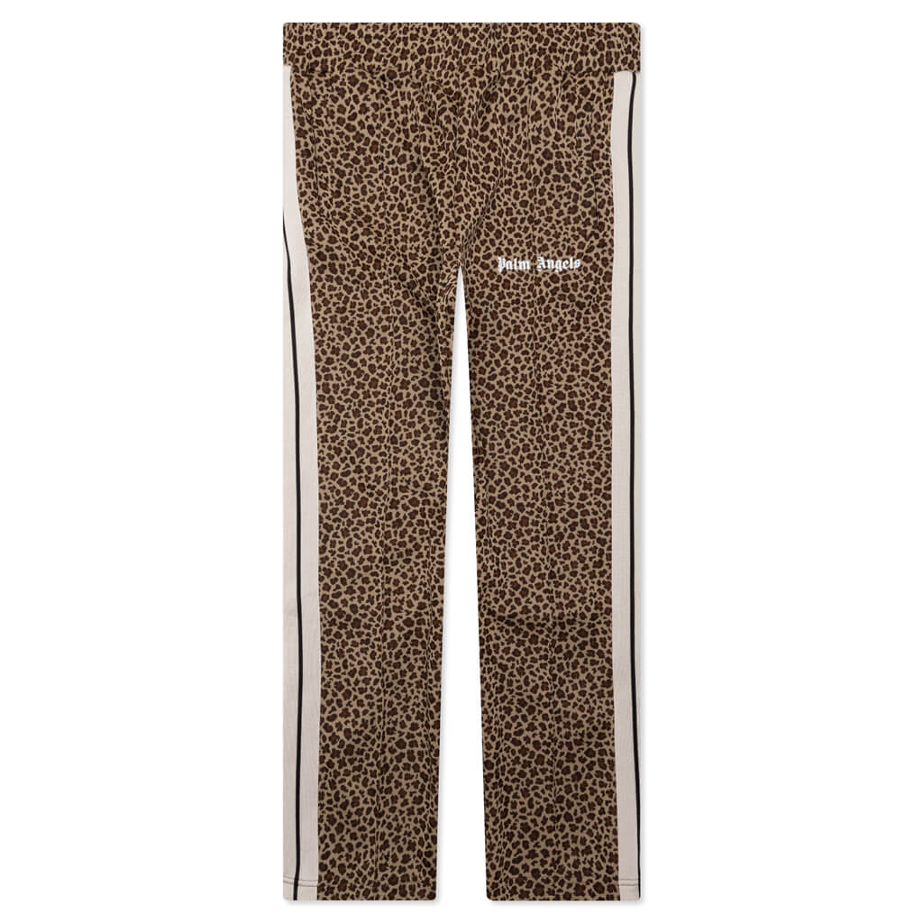 Leopard Jacquard Track Pants - Beige/Off White