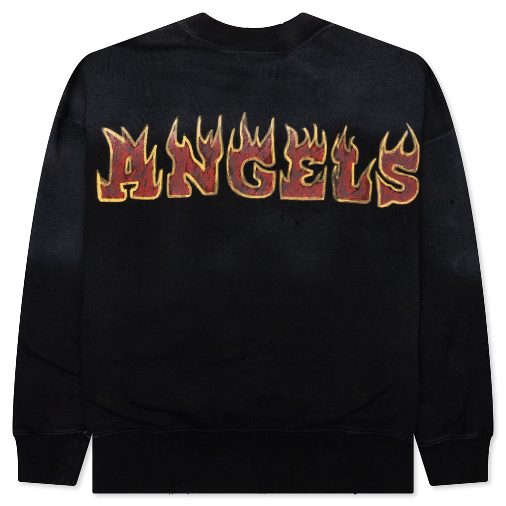 Logo Flames Vintage Crewneck - Black/Red, , large image number null