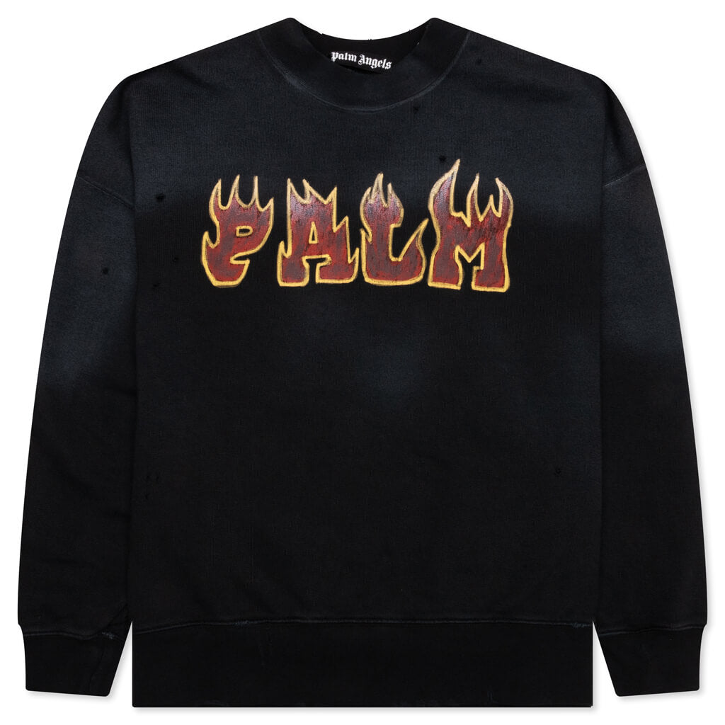 Logo Flames Vintage Crewneck - Black/Red