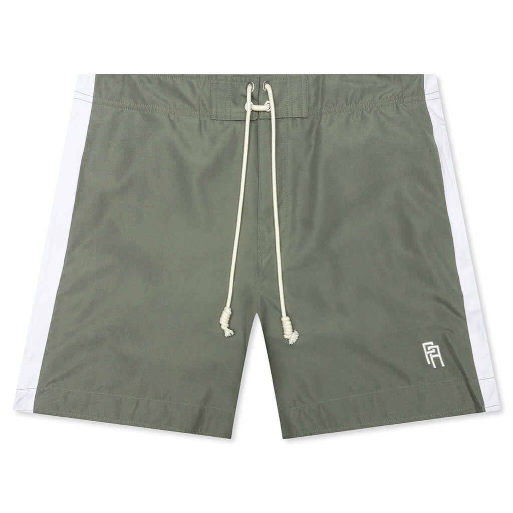 Monogram Swimshort - Military/White