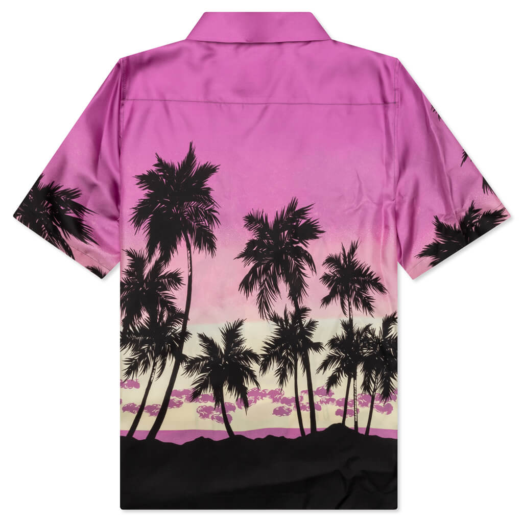 Pink Sunset Bowling Shirt - Purple/Blue