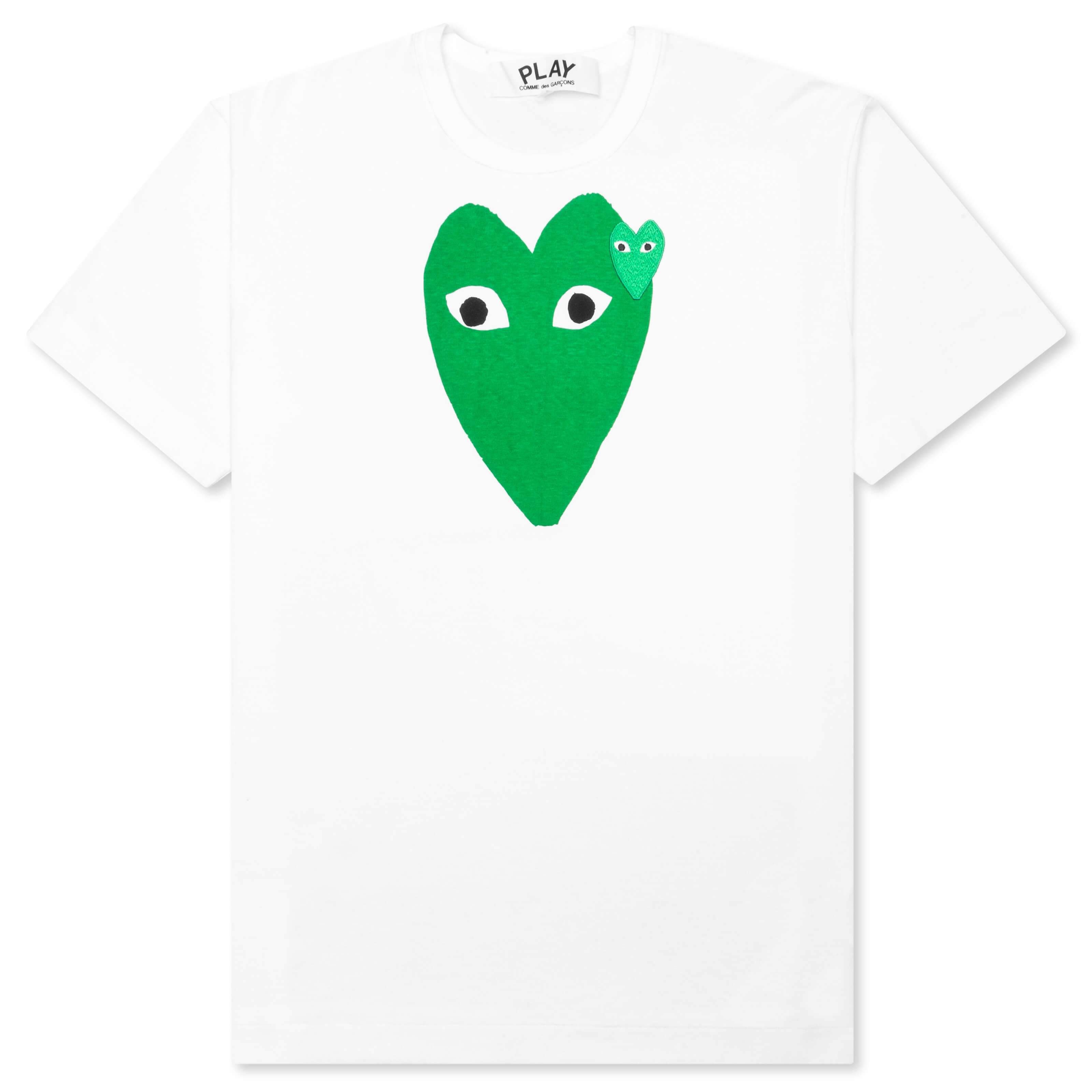 Women's Green Hearts S/S Tee - White