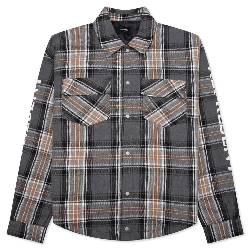 Quilted Flannel Shirt - Grey Check