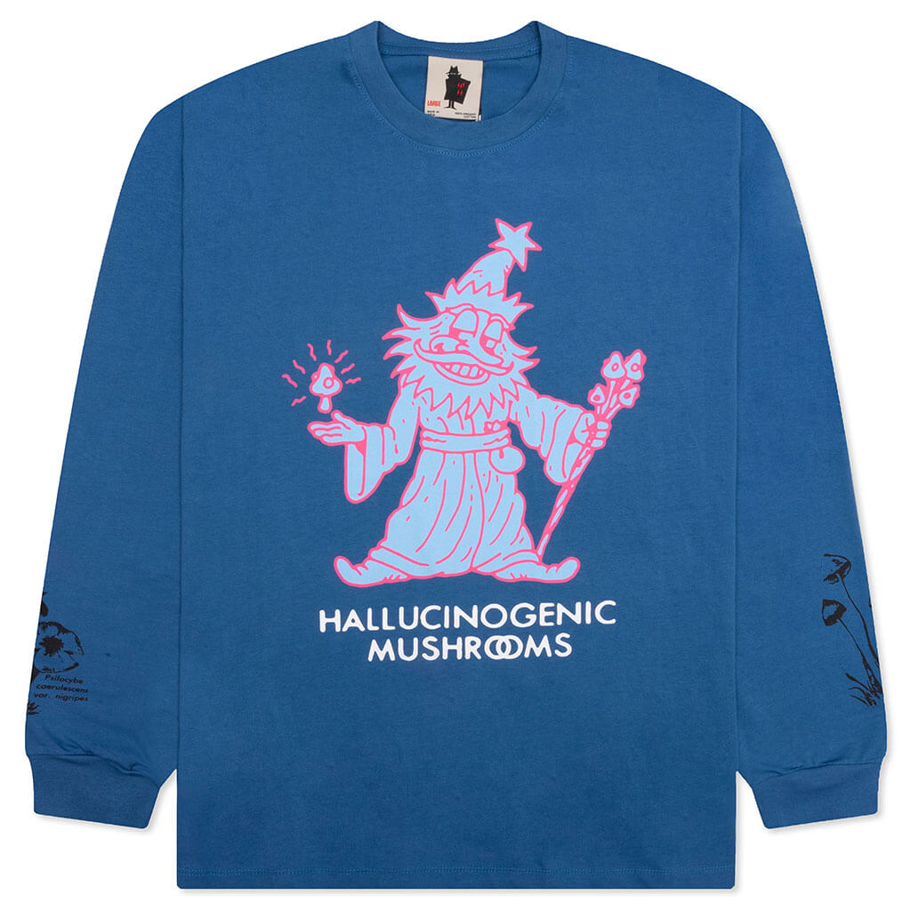 Hallucinogenic Wiz L/S Tee - Vallarta Blue