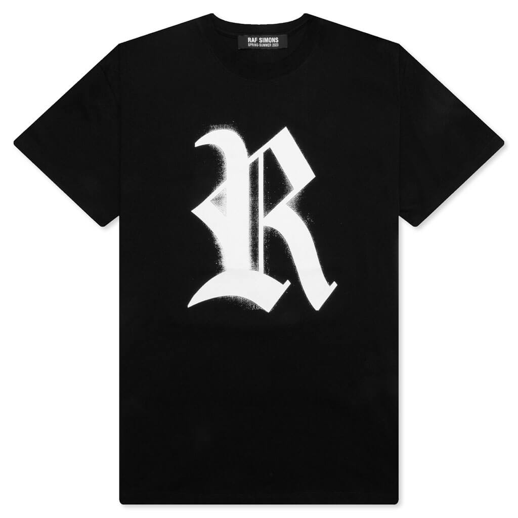R Print T-Shirt - Black