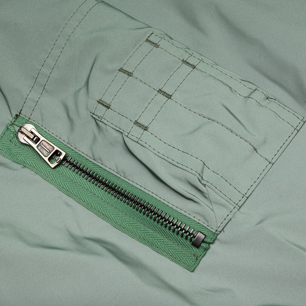 Classic Bomber w/ Leather Patch - Green, , large image number null