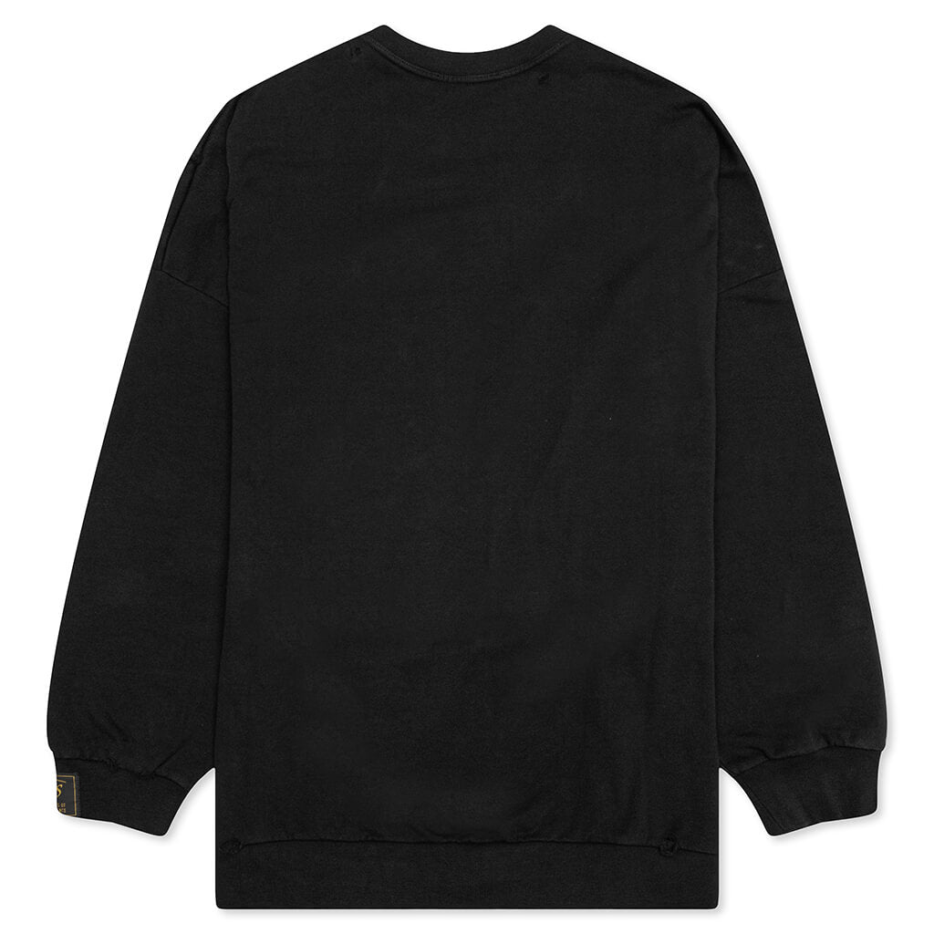 Destroyed Crewneck Sweater Grimcrawler - Black