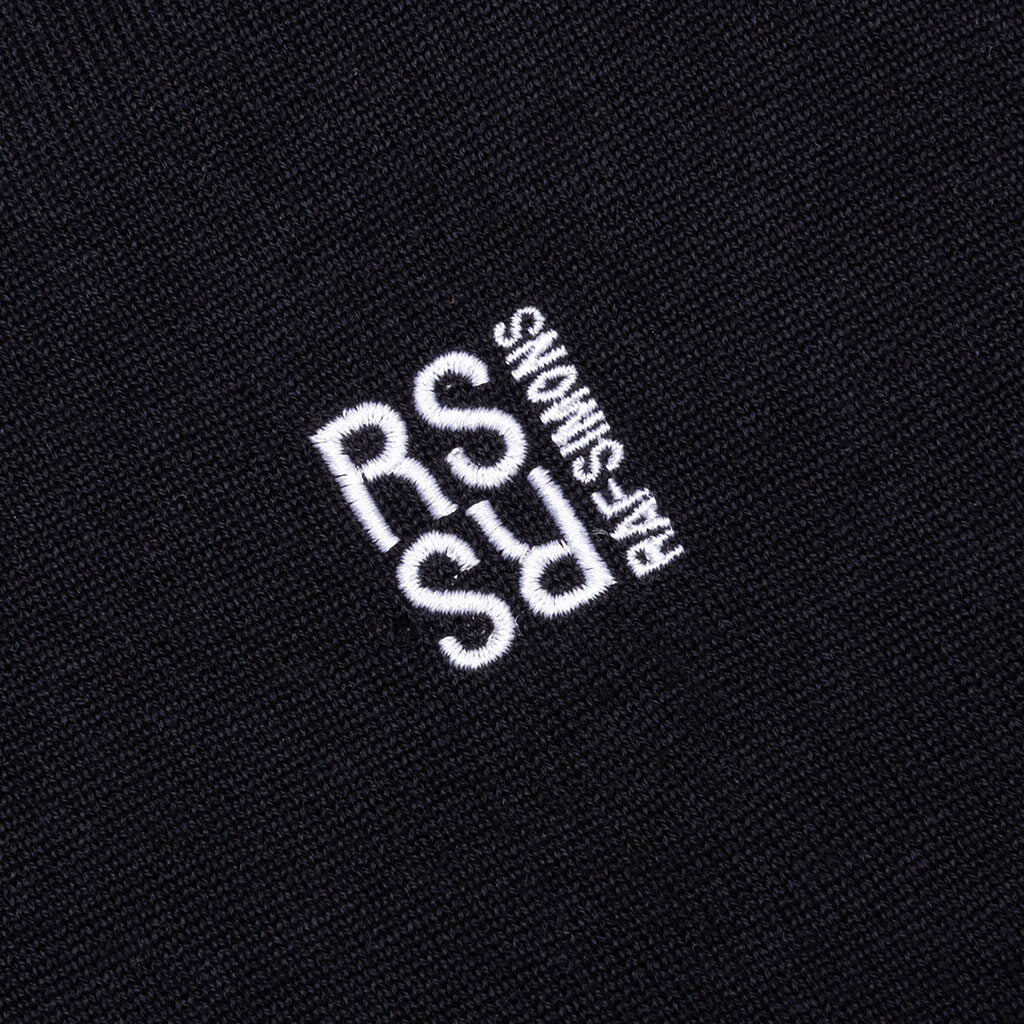 Knit Polo Shirt w/ Contrast Embroidery - Dark Navy, , large image number null