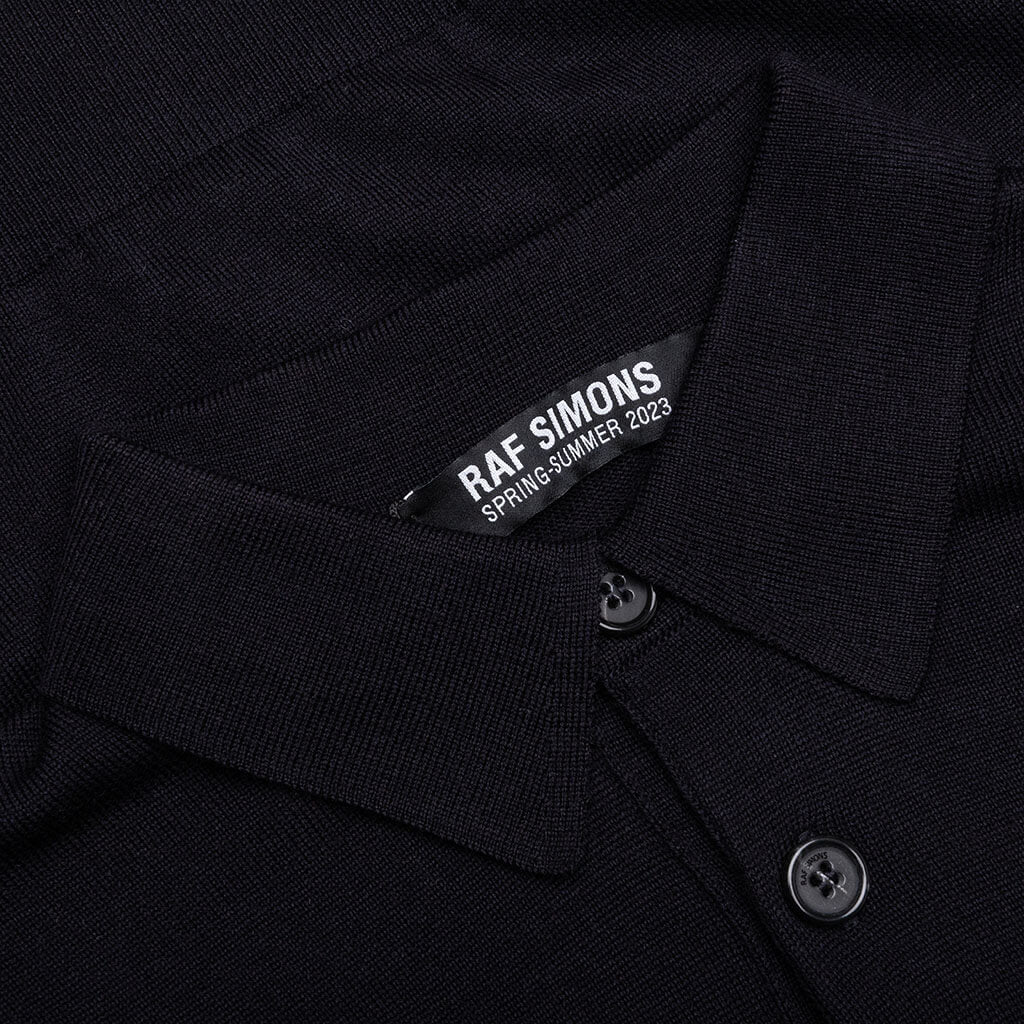Knit Polo Shirt w/ Contrast Embroidery - Dark Navy, , large image number null