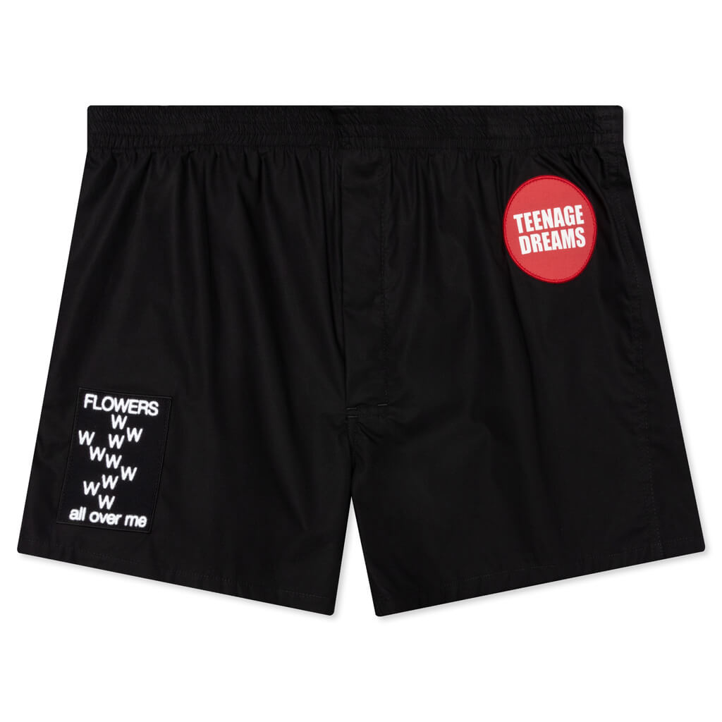 Patched Boxer Shorts - Black