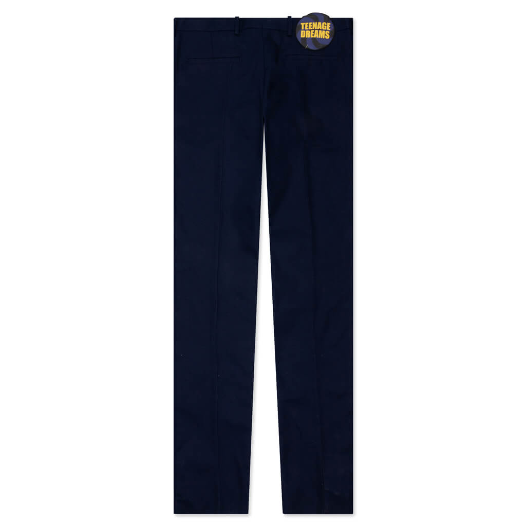 Slightly Flared Pants - Navy