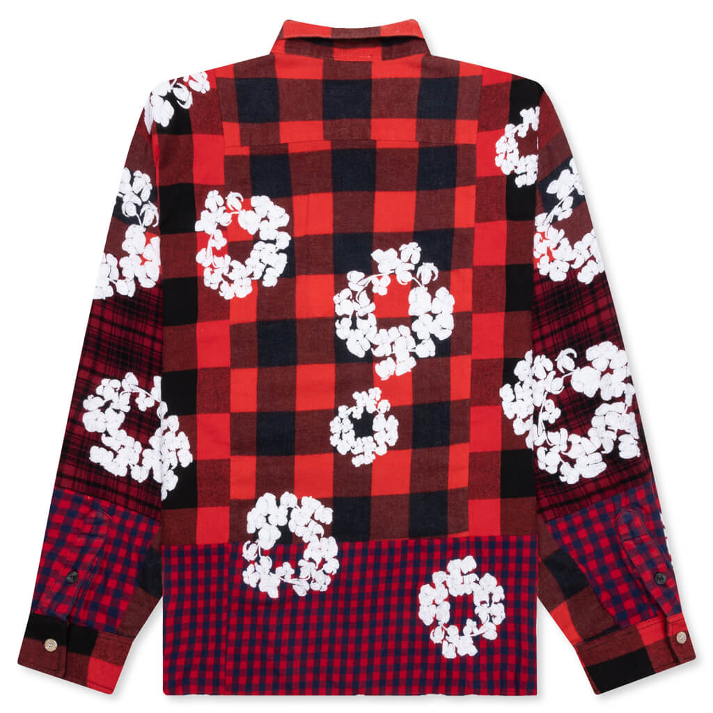 Readymade x Denim Tears Check LS Shirt - Red, , large image number null