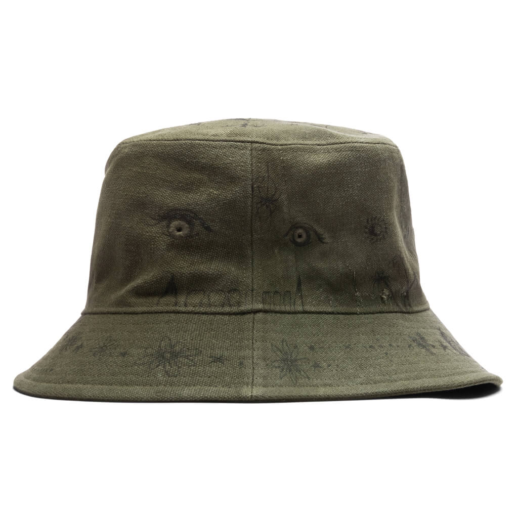 Readymade x Dr. Woo Tattoo Bucket Hat - Green, , large image number null
