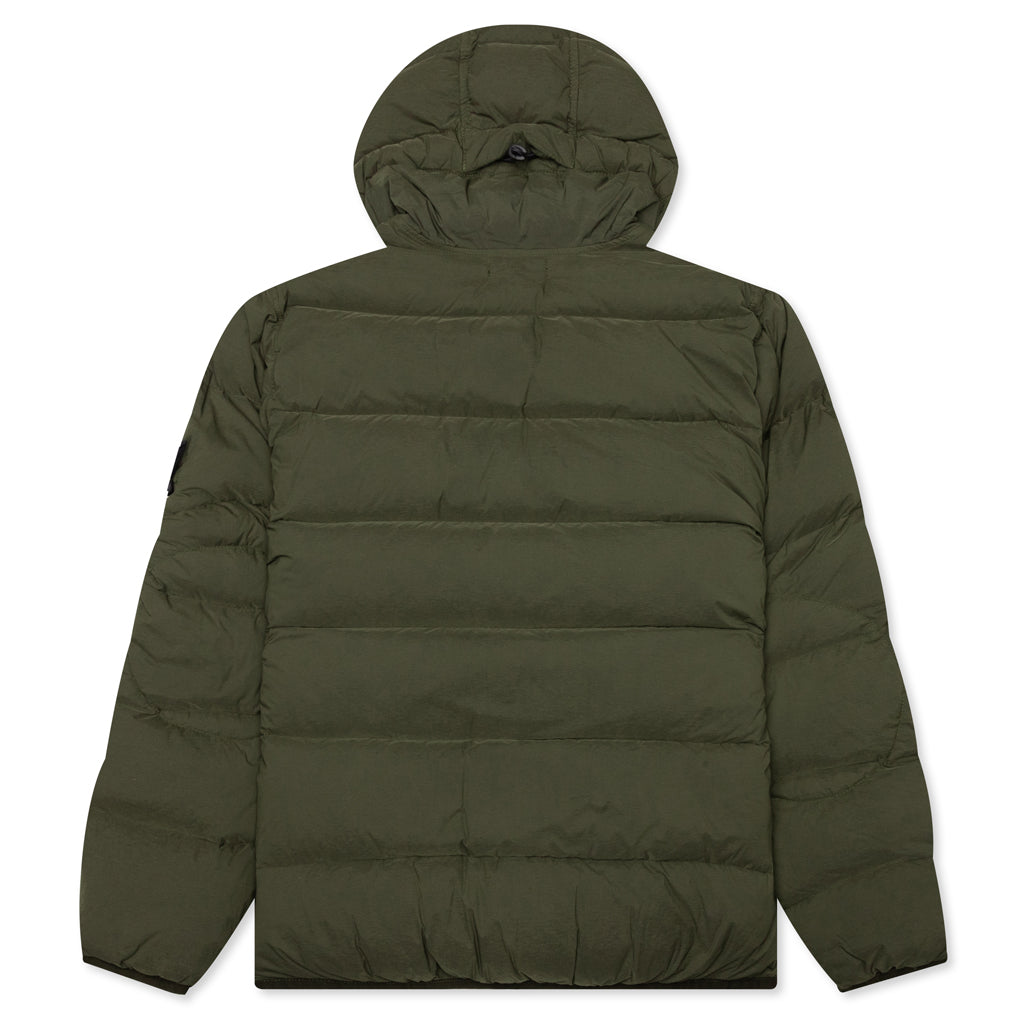 Real Feather Hooded Jacket - Olive