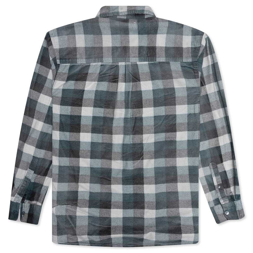 Rebuild Flannel Ribbon Shirt Reflection - Aqua/Grey