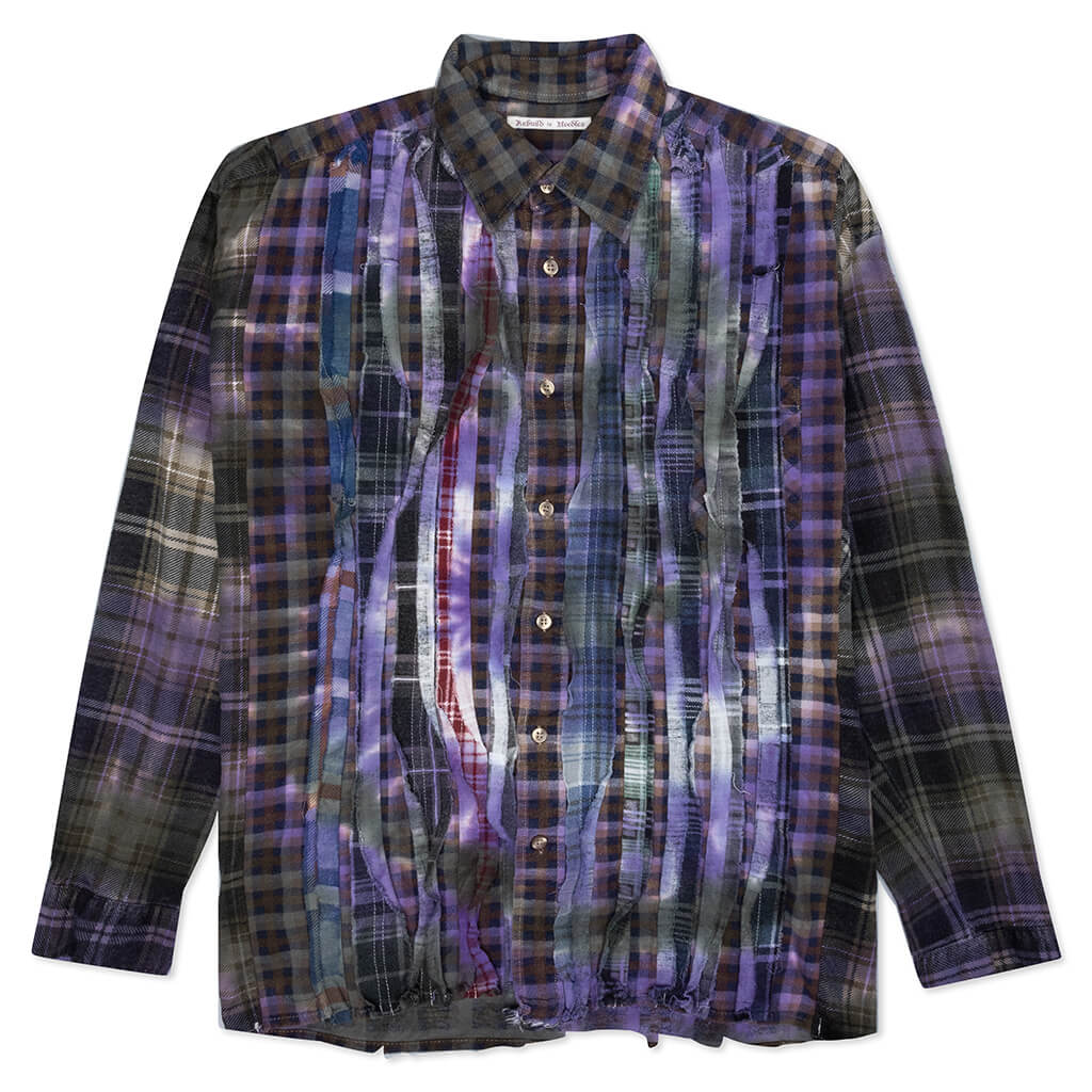 Rebuild by Flannel Shirt Ribbon Wide Shirt / Tie Dye - Multi, , large image number null