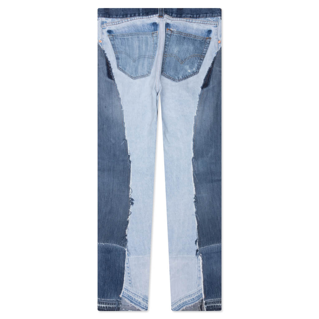 Reconstructed Denim Raw Pant - Blue, , large image number null