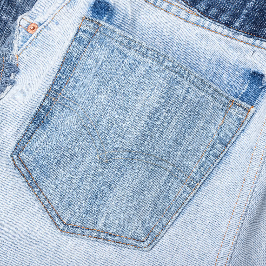 Reconstructed Denim Raw Pant - Blue, , large image number null