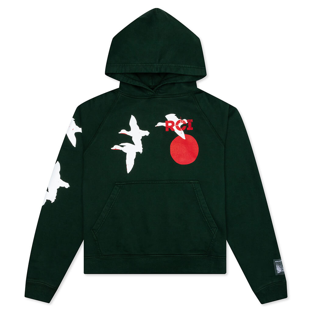 Birds Hooded Sweatshirt - Forest Green, , large image number null