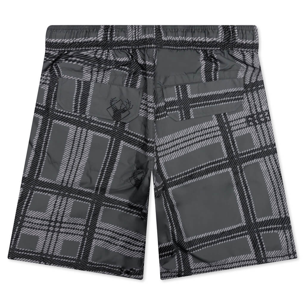 Plaid Ripstop Cargo Short - Black, , large image number null