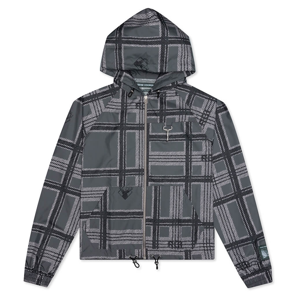 Plaid Ripstop Packable Hooded Jacket - Black, , large image number null