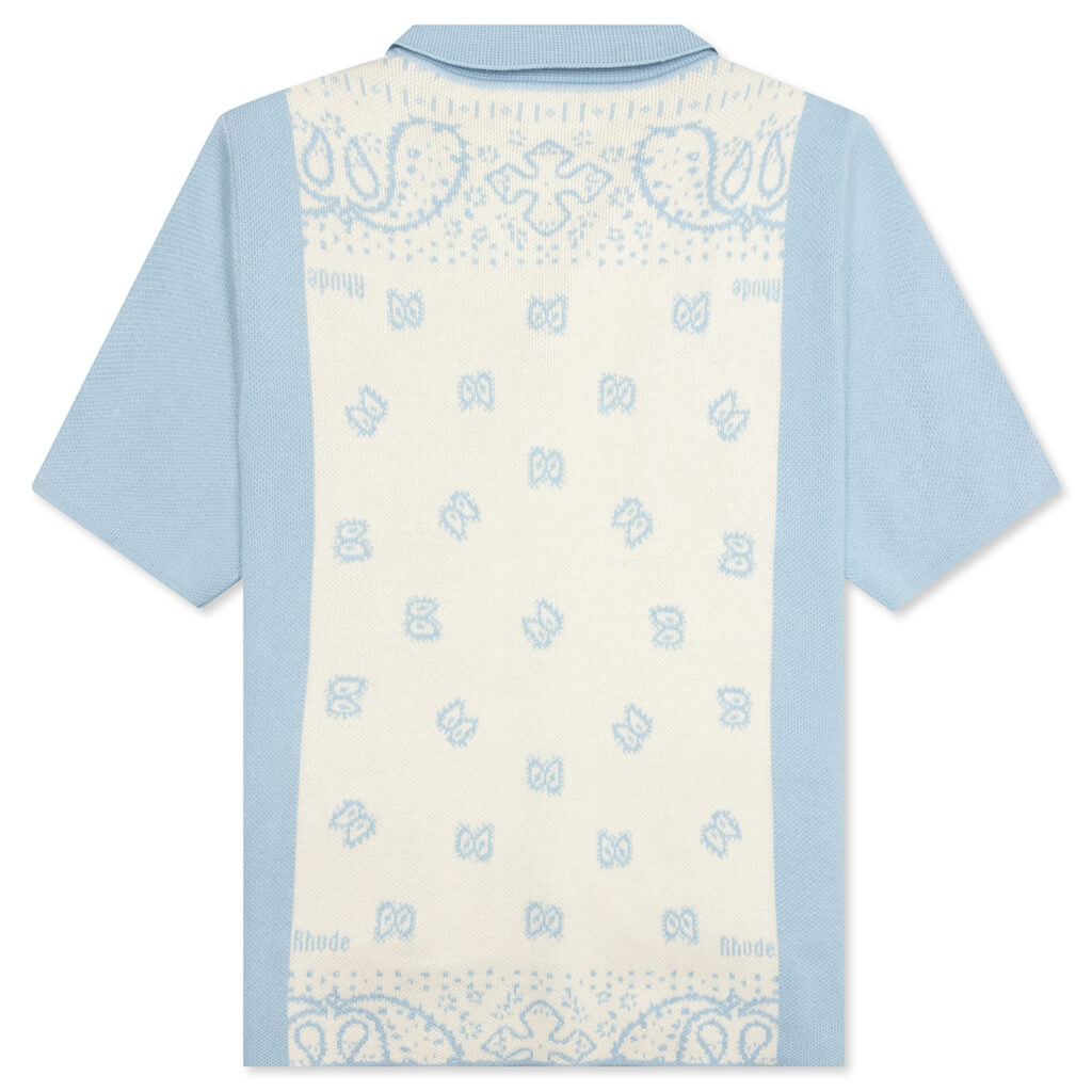 Banco Knit Shirt - Stone Blue/Ivory