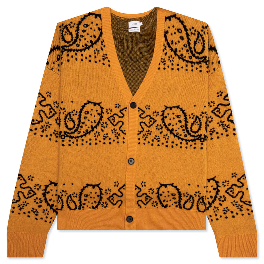 Bandana Knit Cardigan - Yellow/Black