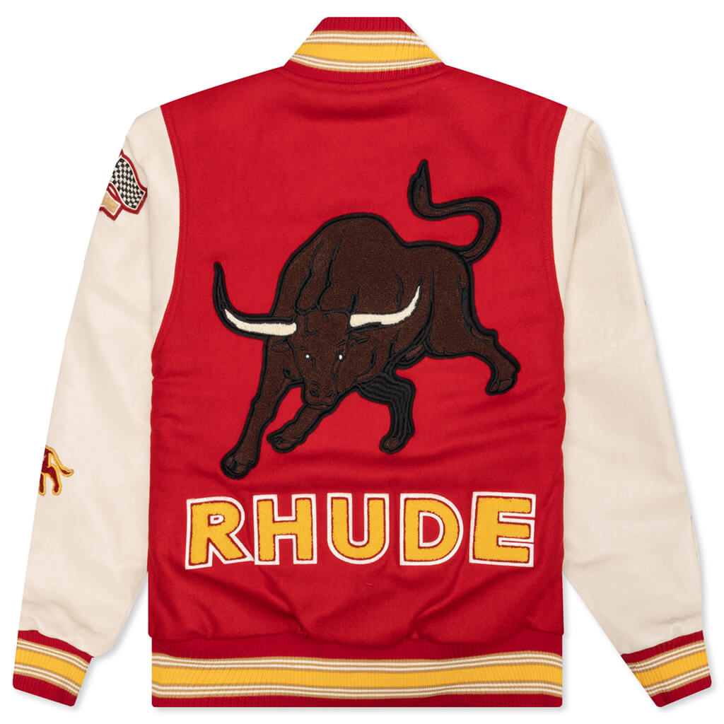 Bull Varsity Jacket - Red/Cream, , large image number null