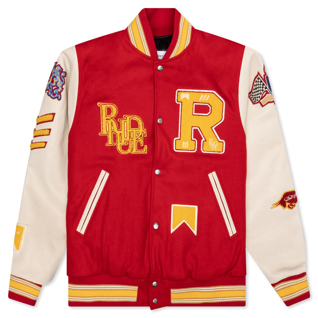 Bull Varsity Jacket - Red/Cream, , large image number null
