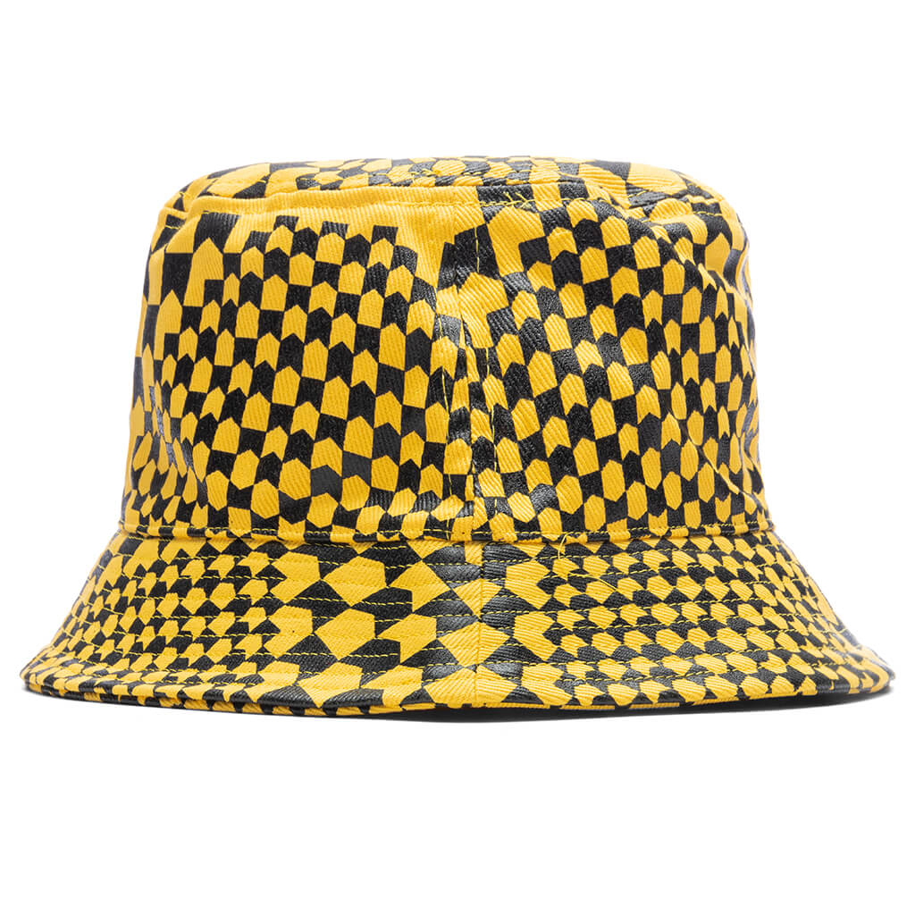 Checkered Monogram Bucket Hat - Yellow/Black