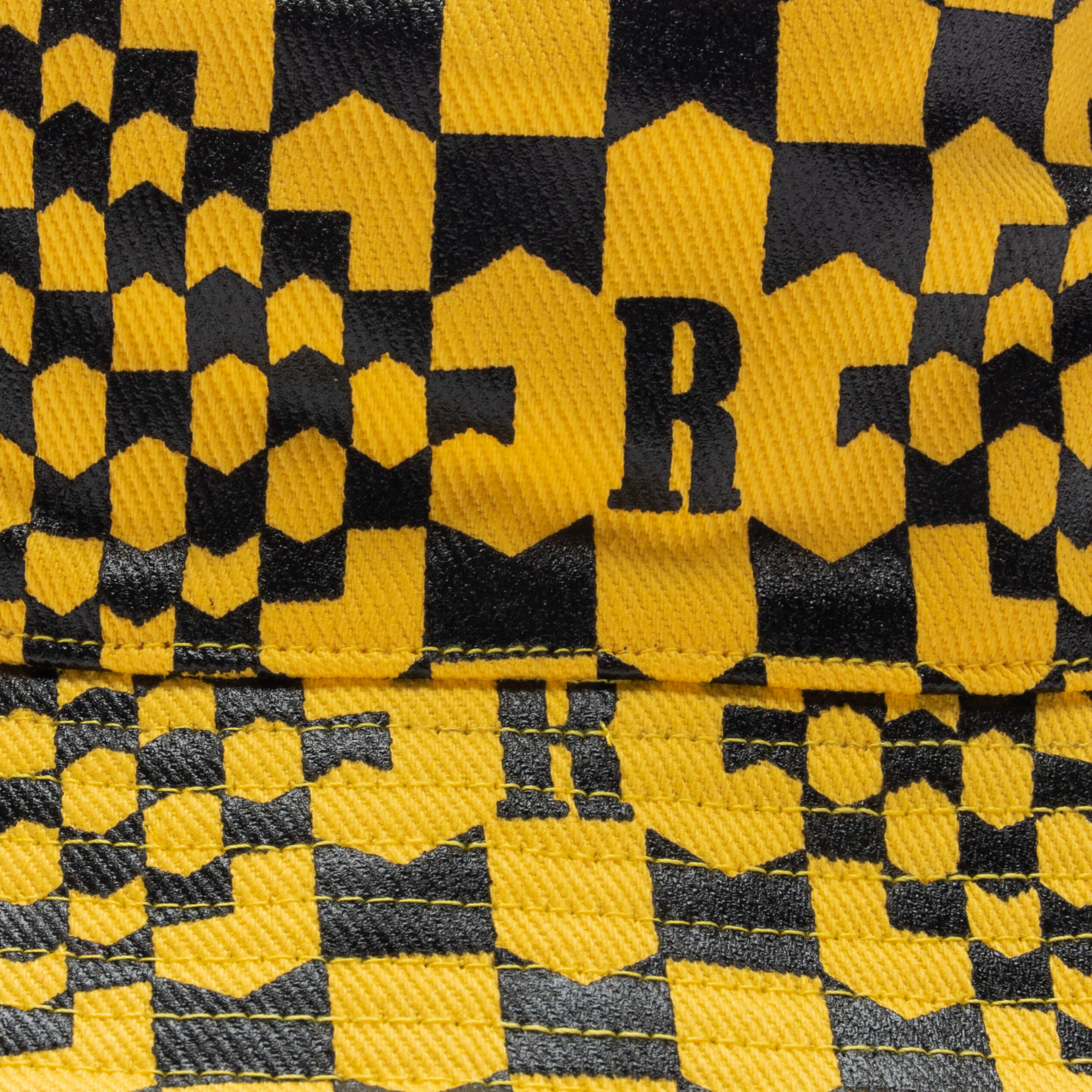 Checkered Monogram Bucket Hat - Yellow/Black