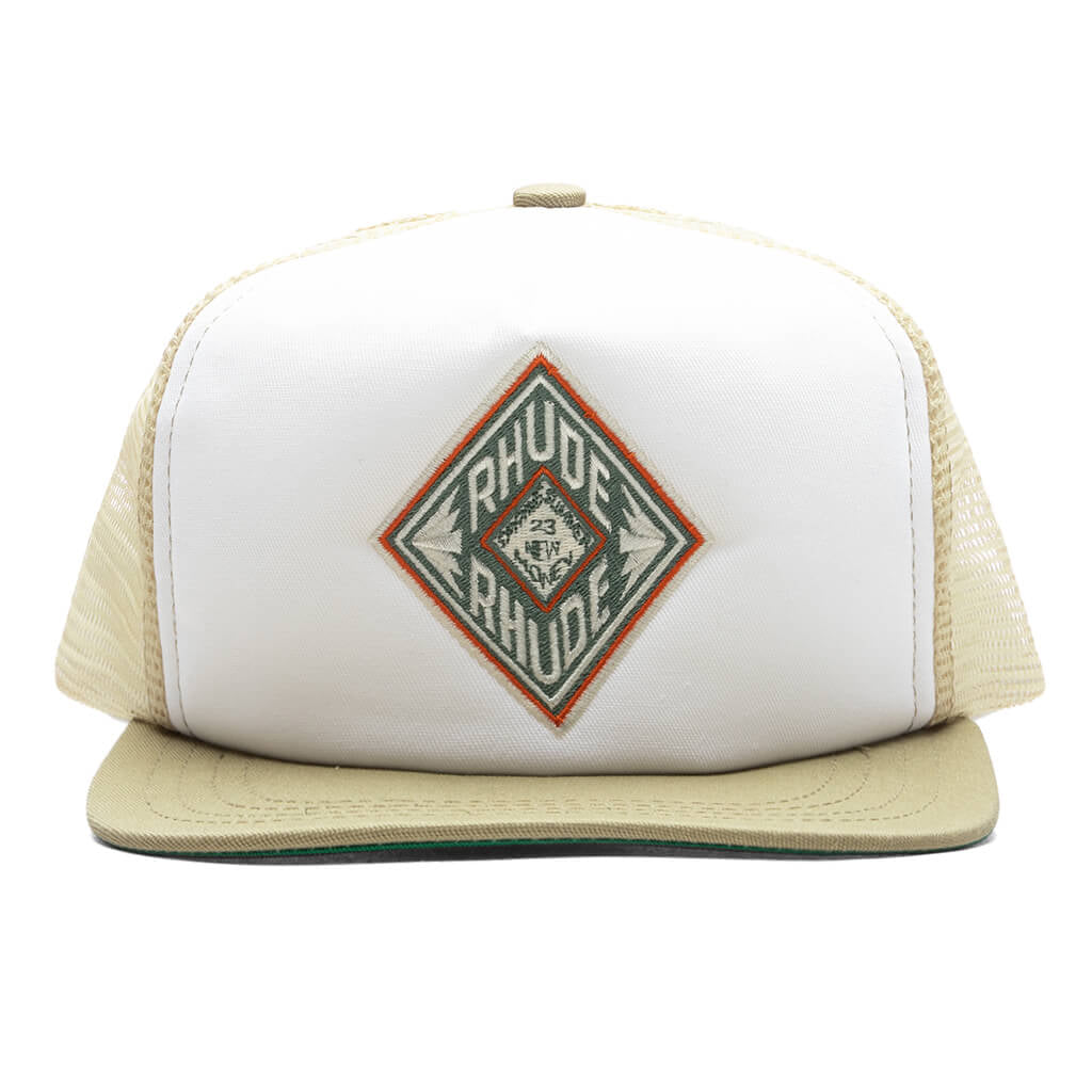 Diamond Trucker Hat - Tan/White, , large image number null