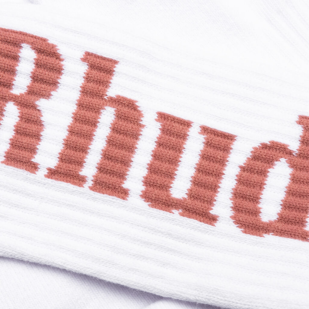 Logo Sock - White/Mauve