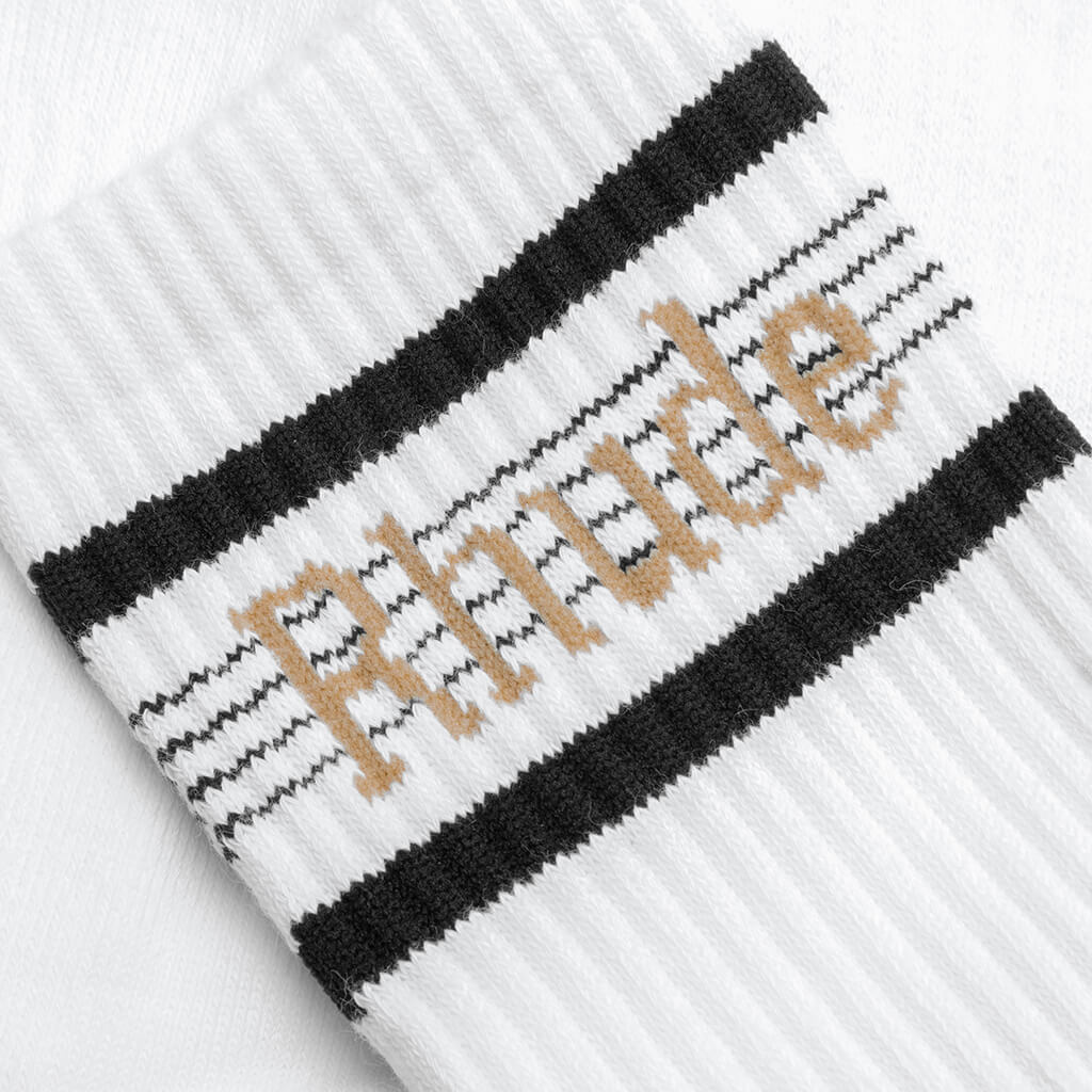 Logo Stripe Sport Socks - White, , large image number null
