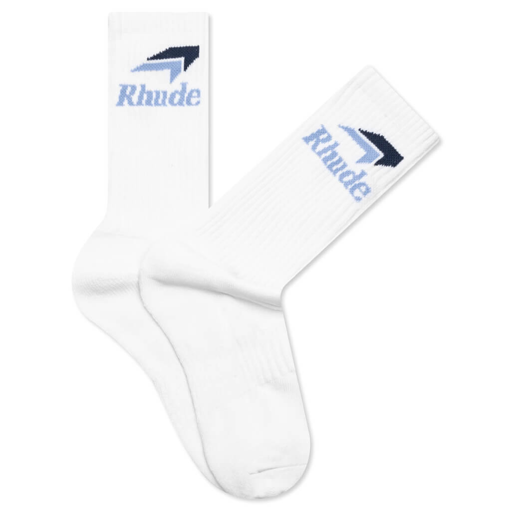 Speedmark Sock - White/Sky Blue/Navy