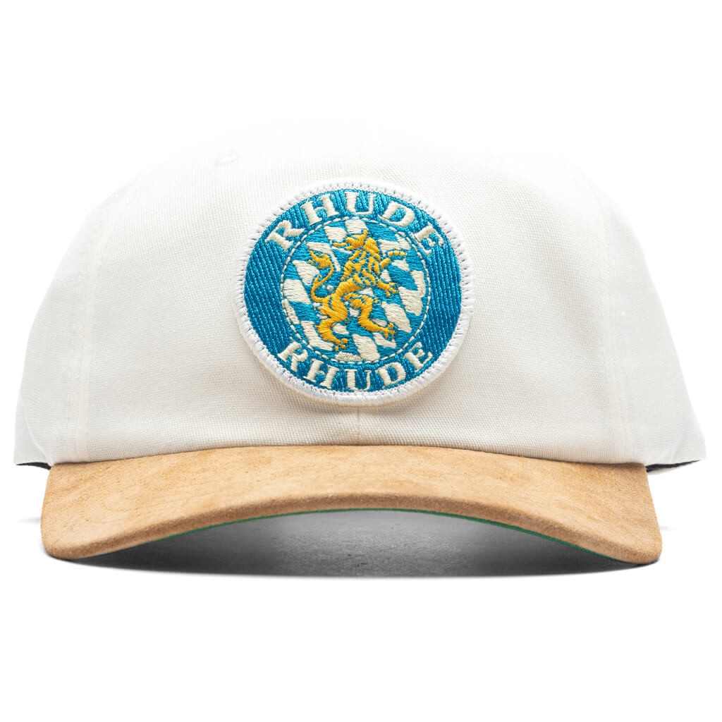 Suede Crest 6 Panel Cap - Creme/Tan