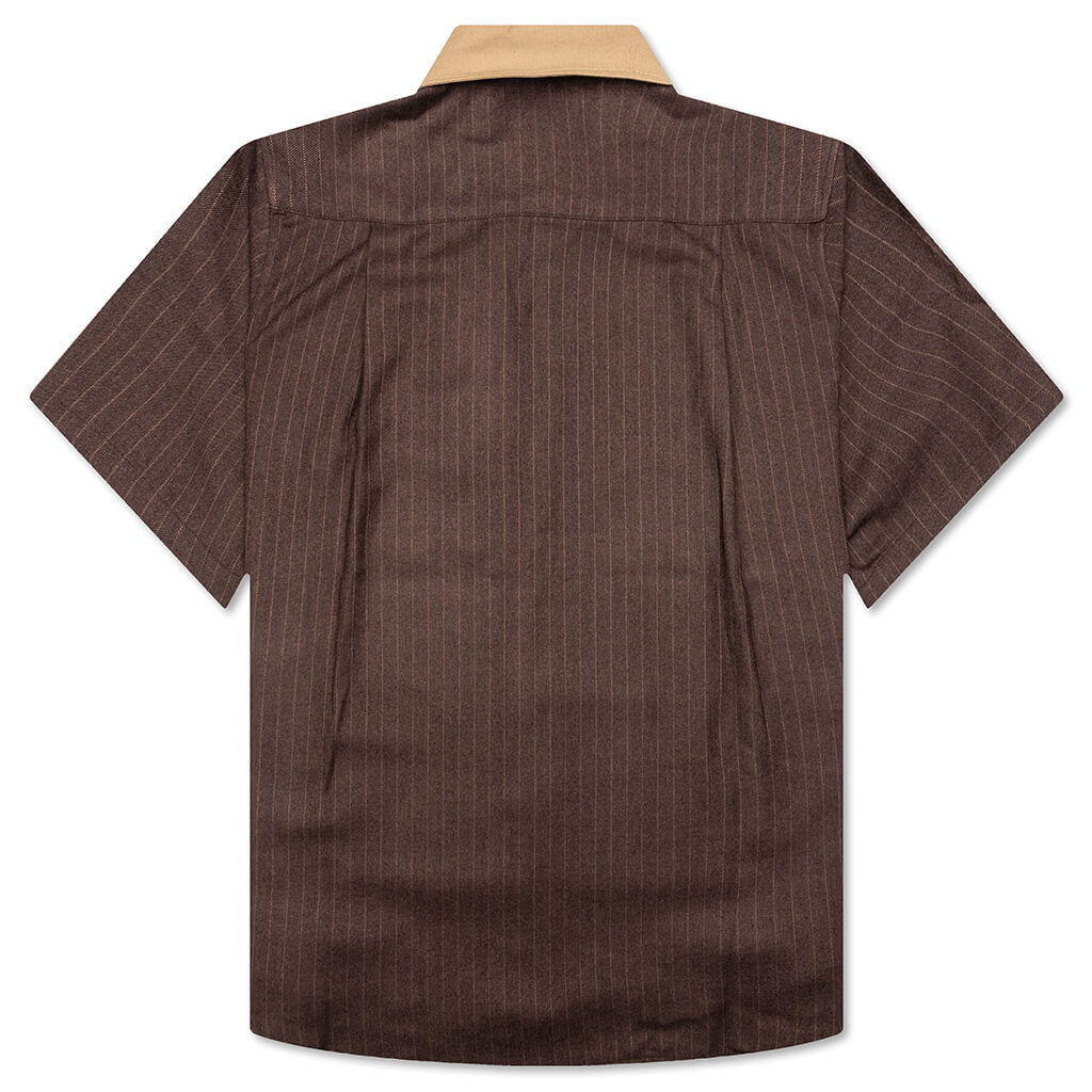 Twill Stripe Mechanic Shirt - Brown/Tan