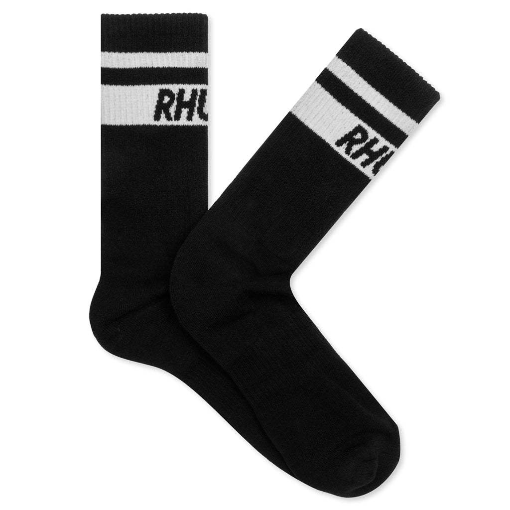 Two Stripe Logo Sock - Black/White